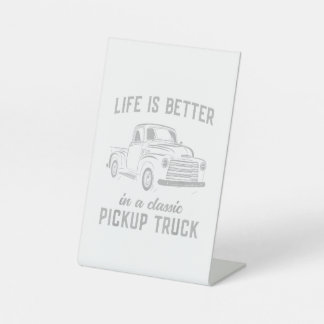 Signe De Table Homme de camionnette classique vintage