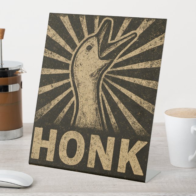 Signe De Table Honk Goose Funny Duck Chicken Mème (In SItu)