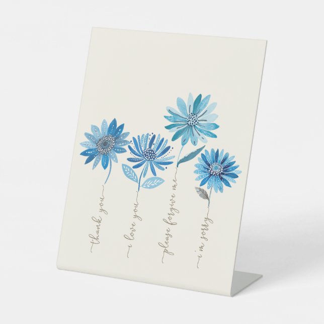 Signe De Table Ho'oponopono & Fleurs Bleues Bohème (Recto)