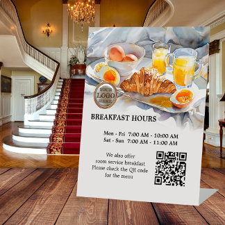 Signe De Table Horaires du petit-déjeuner Hotel Guest House Logo