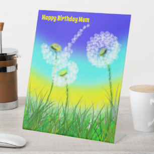 Signe De Table Horloge de Dandelion, Anniversaire des mamans, Pan