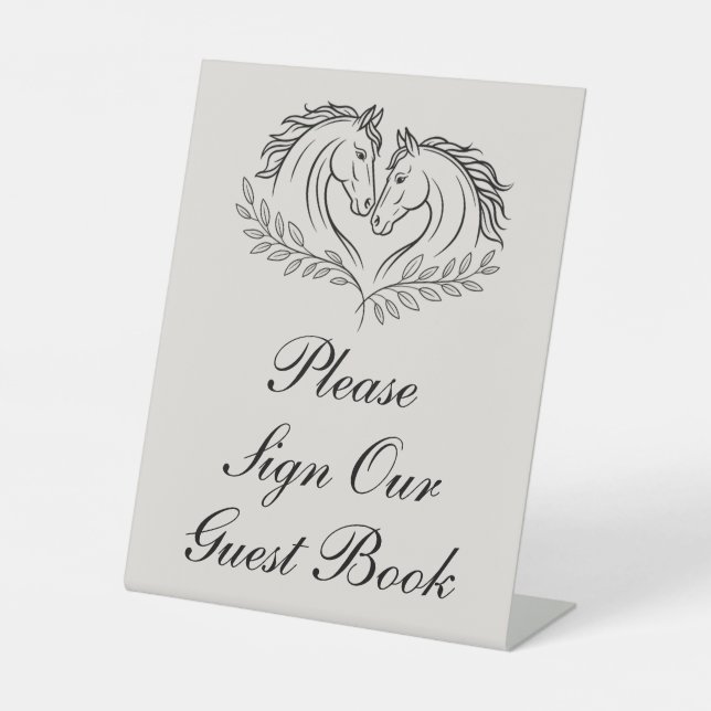 Signe De Table Horse Rustic Elegant Mariage campagnard Livre d'In (Recto)