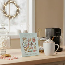 Hot Chocolate Bar Personalized Pedestal Sign
