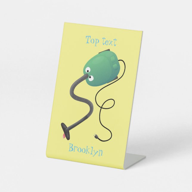 Signe De Table Humour de dessin animé de l'aspirateur mignon (Recto)
