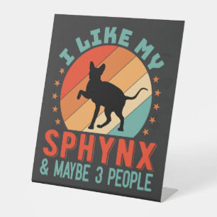 Signe De Table Humour du propriétaire canadien de chats en sphynx