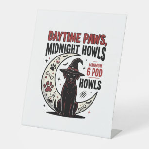 Signe De Table Hurlements de chien Halloween minuit