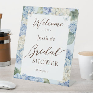 Signe De Table Hydrangea Bleu Poussiéreux Fête de Mariage Aquarel