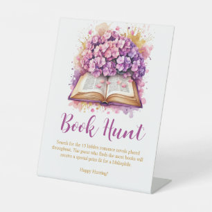 Signe De Table Hydrangea Book Thème Bibliothèque Jeu nuptial