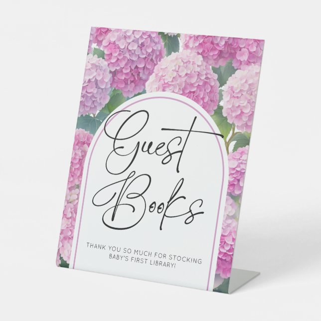 Signe De Table Hydrangea Flowers Baby shower Livres d'hôtes (Recto)