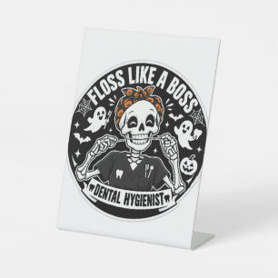 Signe De Table Hygiéniste dentaire squelette d'Halloween