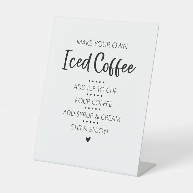 Signe De Table Iced Coffee Bar Drink Sign (Recto)