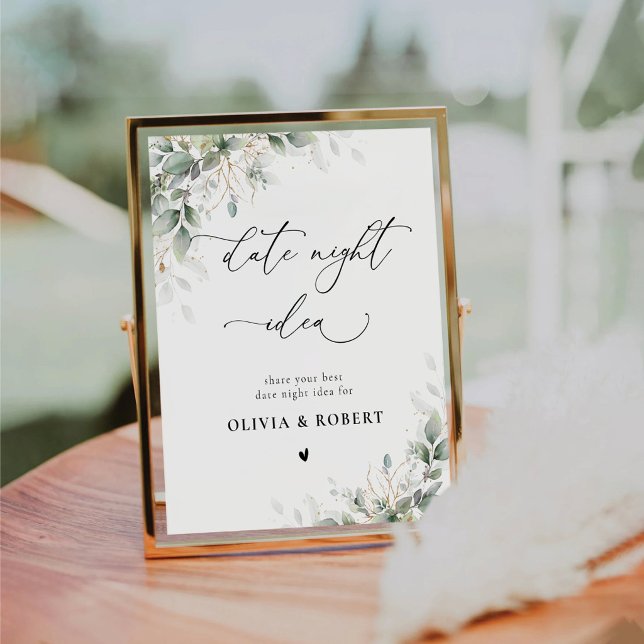 Signe De Table Idée de soirée romantique avec une élégante verdur (Créateur téléchargé)