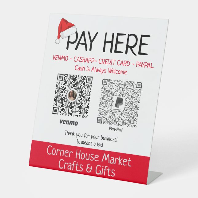 Signe De Table Idées Foire de l'Artisanat Venmo Payer ici (Recto)