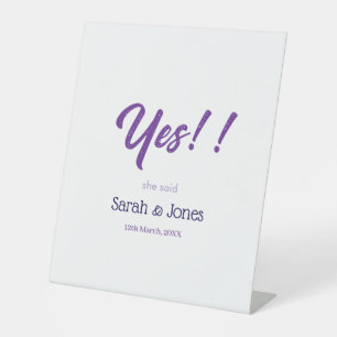 Signe De Table Il a demandé elle a dit oui engagement simple bol