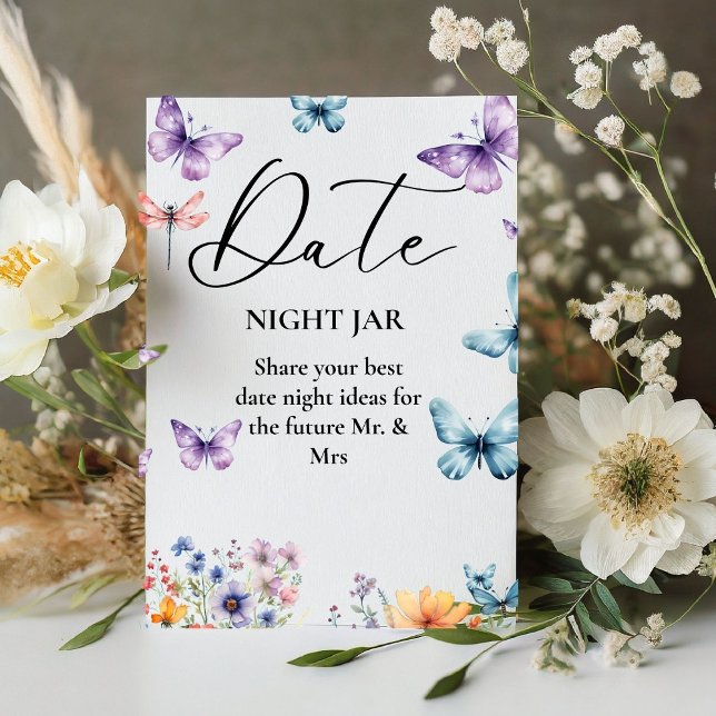 Signe De Table Il donne à ses papillons Fête des mariées Date Sig (Créateur téléchargé)