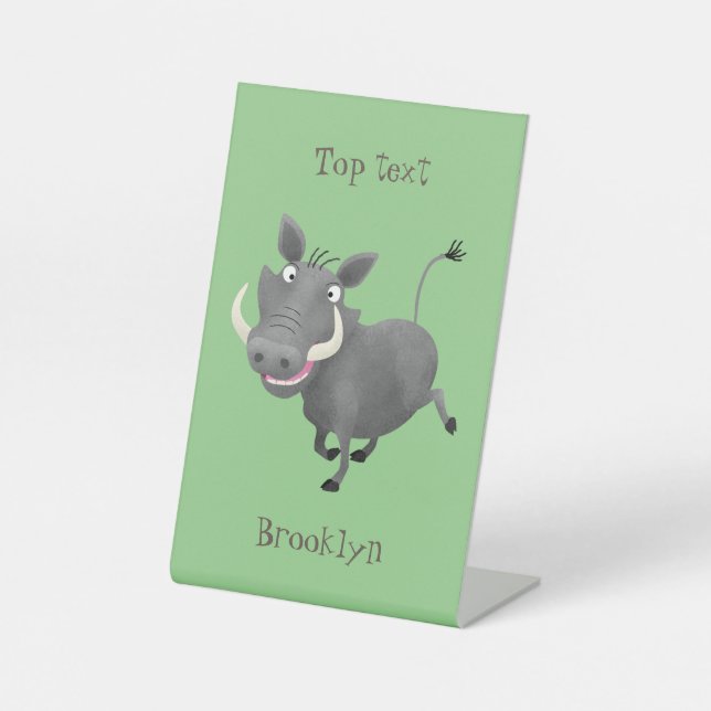 Signe De Table Illustration amusante d'un cochon de phacochère af (Recto)