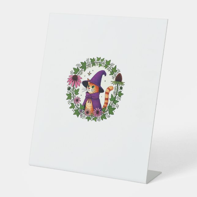 Signe De Table Illustration chaton magicien tigre orange Long Sl (Recto)