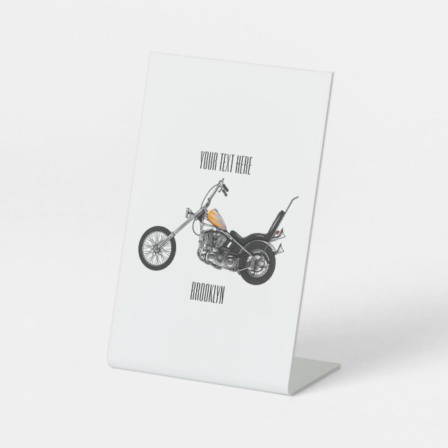 Signe De Table Illustration de Chopper Motorcycle 1950 (Recto)