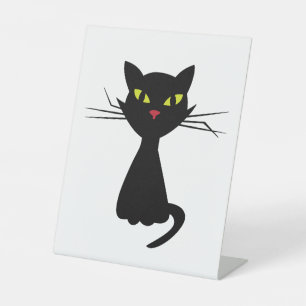 Signe De Table Illustration de clipart du chat noir