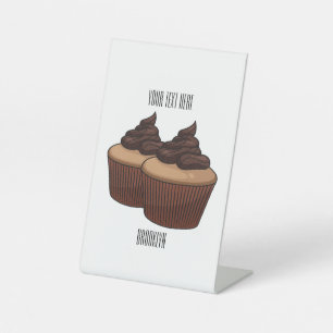 Signe De Table Illustration de Cupcake