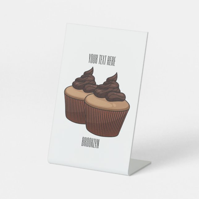 Signe De Table Illustration de Cupcake (Recto)