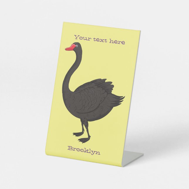 Signe De Table Illustration de cygne noir (Recto)