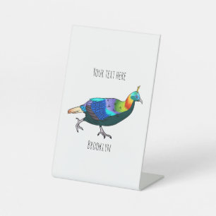 Signe De Table illustration de dessin animé d'oiseau monal de l'H