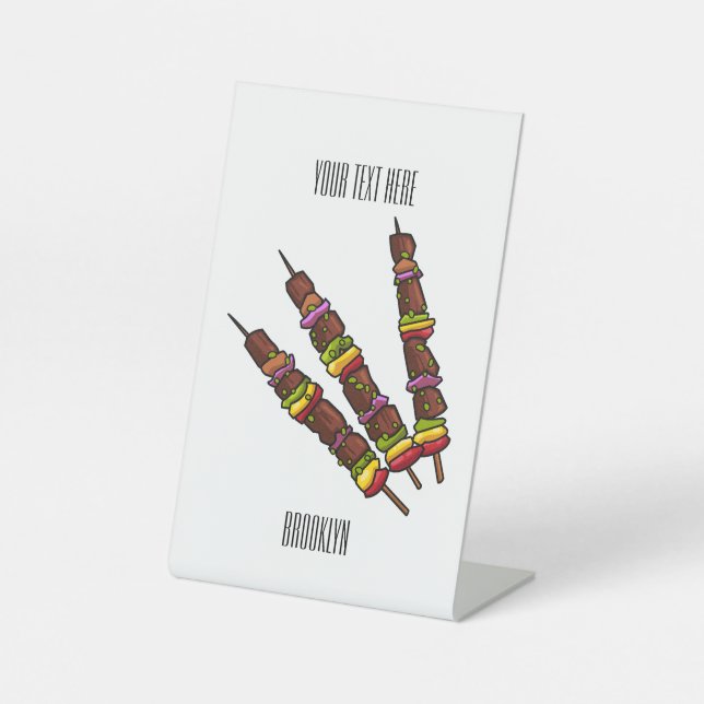 Signe De Table Illustration de dessin animé Kebab ou kabob (Recto)