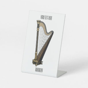 Signe De Table Illustration de dessin animé sur la harpe