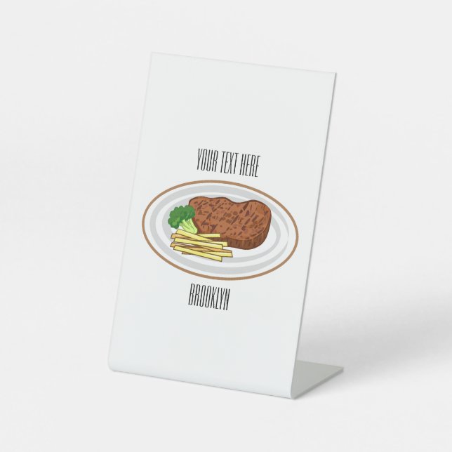 Signe De Table Illustration de dessin de steak (Recto)