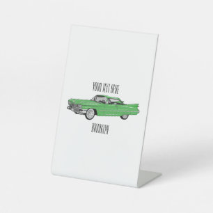 Signe De Table Illustration de dessin de voiture classique 1959
