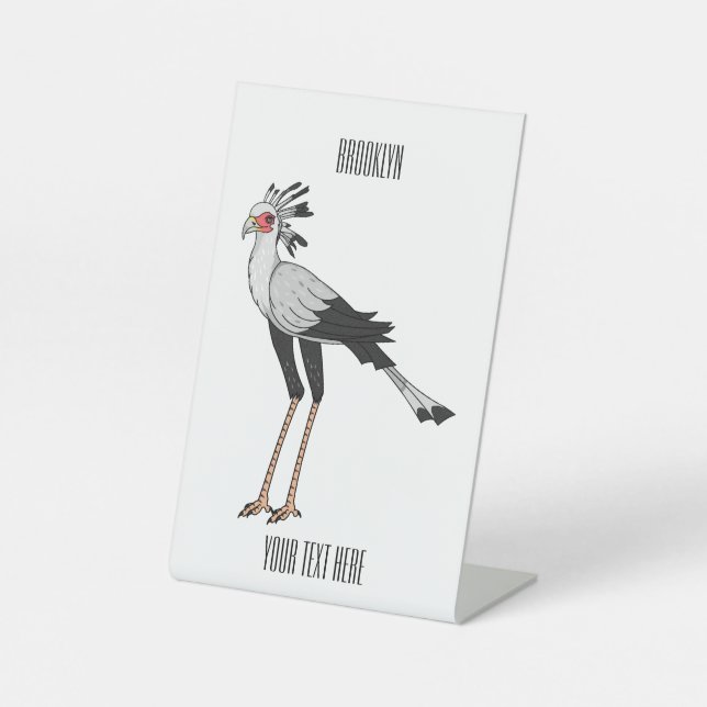Signe De Table Illustration de dessin du secrétaire pour oiseaux (Recto)