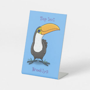 Signe De Table Illustration de dessin humoristique du toucan joye