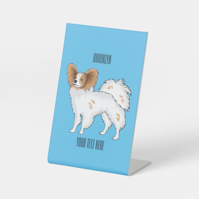 Signe De Table Illustration de dessin pour chien de Papillon (Recto)