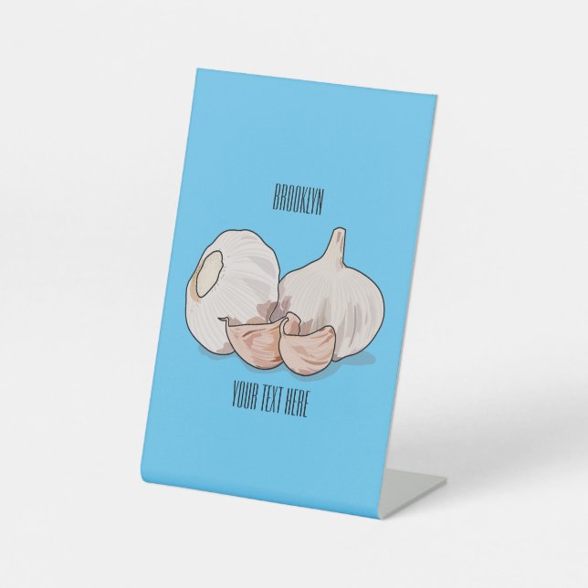 Signe De Table Illustration de dessin sur l'ail (Recto)