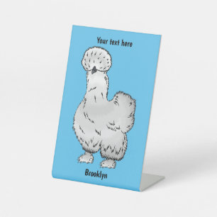 Signe De Table Illustration de la caricature du poulet Silkie
