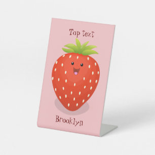 Signe De Table Illustration de la fraise Cute kawaii