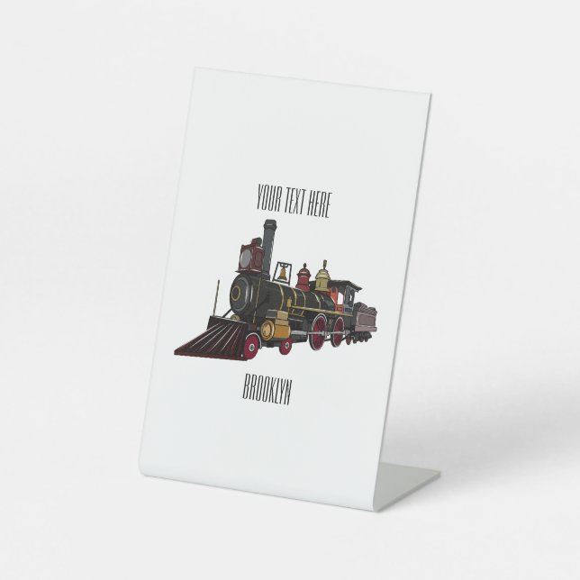 Signe De Table Illustration de la locomotive à vapeur (Recto)