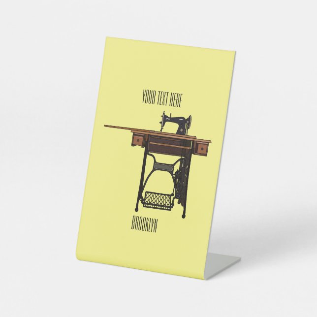 Signe De Table Illustration de la machine à coudre (Recto)