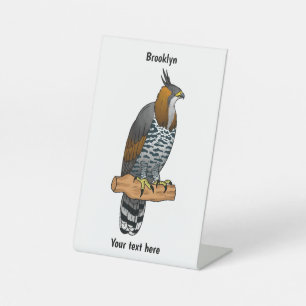 Signe De Table Illustration de l'aigle à faucon orné