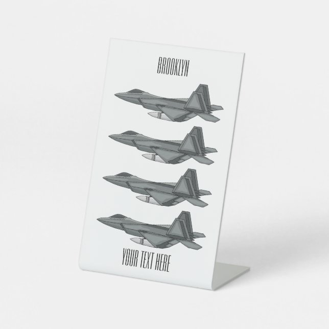 Signe De Table Illustration de l'avion de chasse (Recto)
