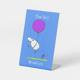 Signe De Table Illustration de l'humour en ballons de mouton mign
