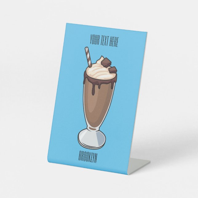 Signe De Table Illustration de milk-shake au chocolat (Recto)