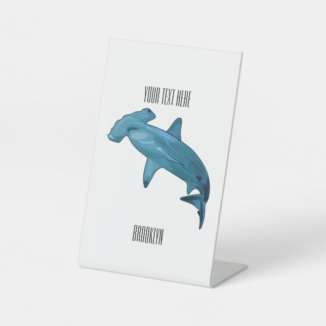 Signe De Table Illustration de requin marteau (Recto)