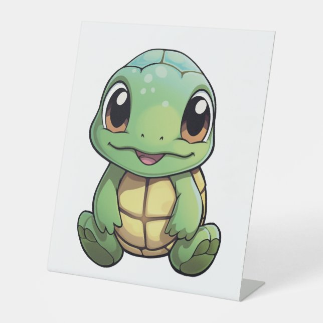 Signe De Table Illustration de tortue caricaturale (Recto)
