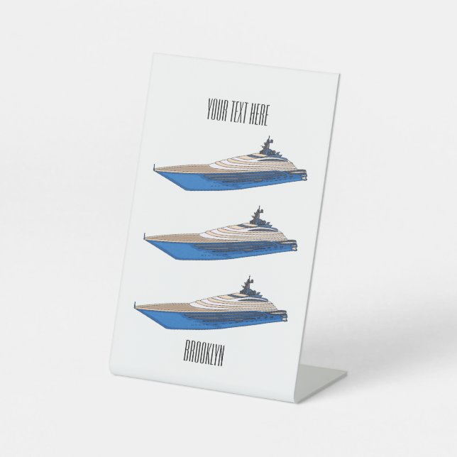 Signe De Table Illustration de yacht (Recto)