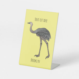 Signe De Table Illustration d'oiseau de rhée