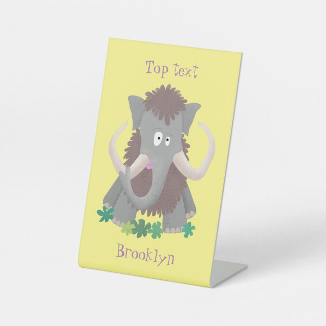 Signe De Table Illustration drôle de mammouth laineux (Recto)