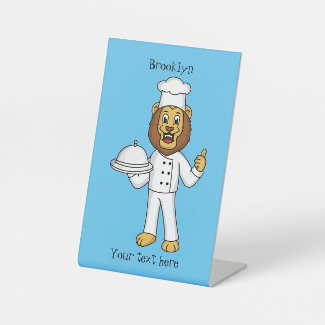 Signe De Table Illustration du chef mignon lion (Recto)