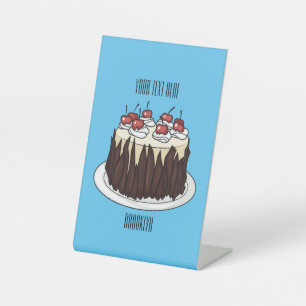 Signe De Table Illustration du gâteau de la Forêt-Noire